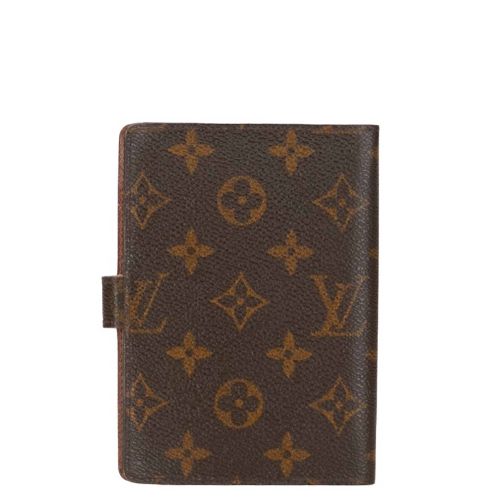 Louis Vuitton Monogram Agenda PM Notebook Cover 6 Holes R20005 Brown PVC Leather Women's LOUIS VUITTON