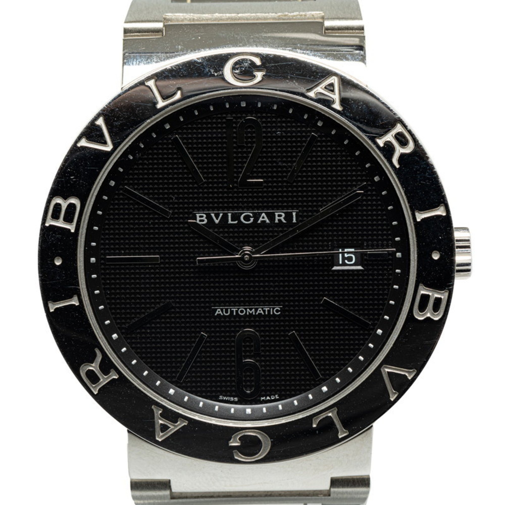 BVLGARI Wristwatch BB42SS AUTO Automatic Black Dial Stainless Steel Men's