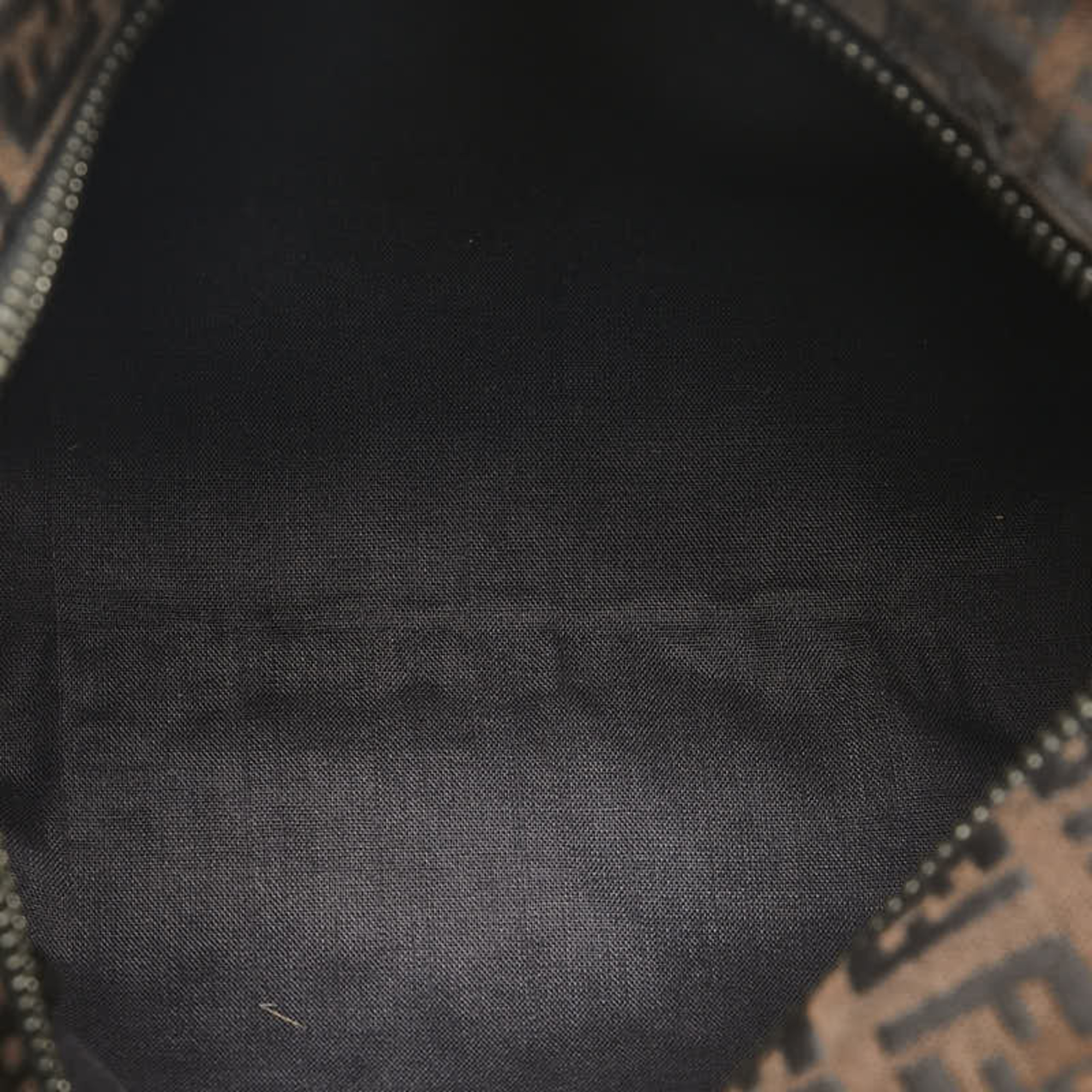 FENDI ZUCCA Handbag 8N0000 Brown Canvas Leather Women's