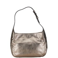 Salvatore Ferragamo Gancini Bag Handbag GG-21 C910 Bronze Gold Leather Women's