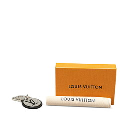 Louis Vuitton Porte Cle LV Circle Key Ring Holder M00741 Silver Black Metal Leather Women's LOUIS VUITTON