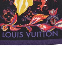 Louis Vuitton Monogram Bandeau Rendezvous Twilly Scarf Muffler M76433 Beige Black Silk Women's LOUIS VUITTON