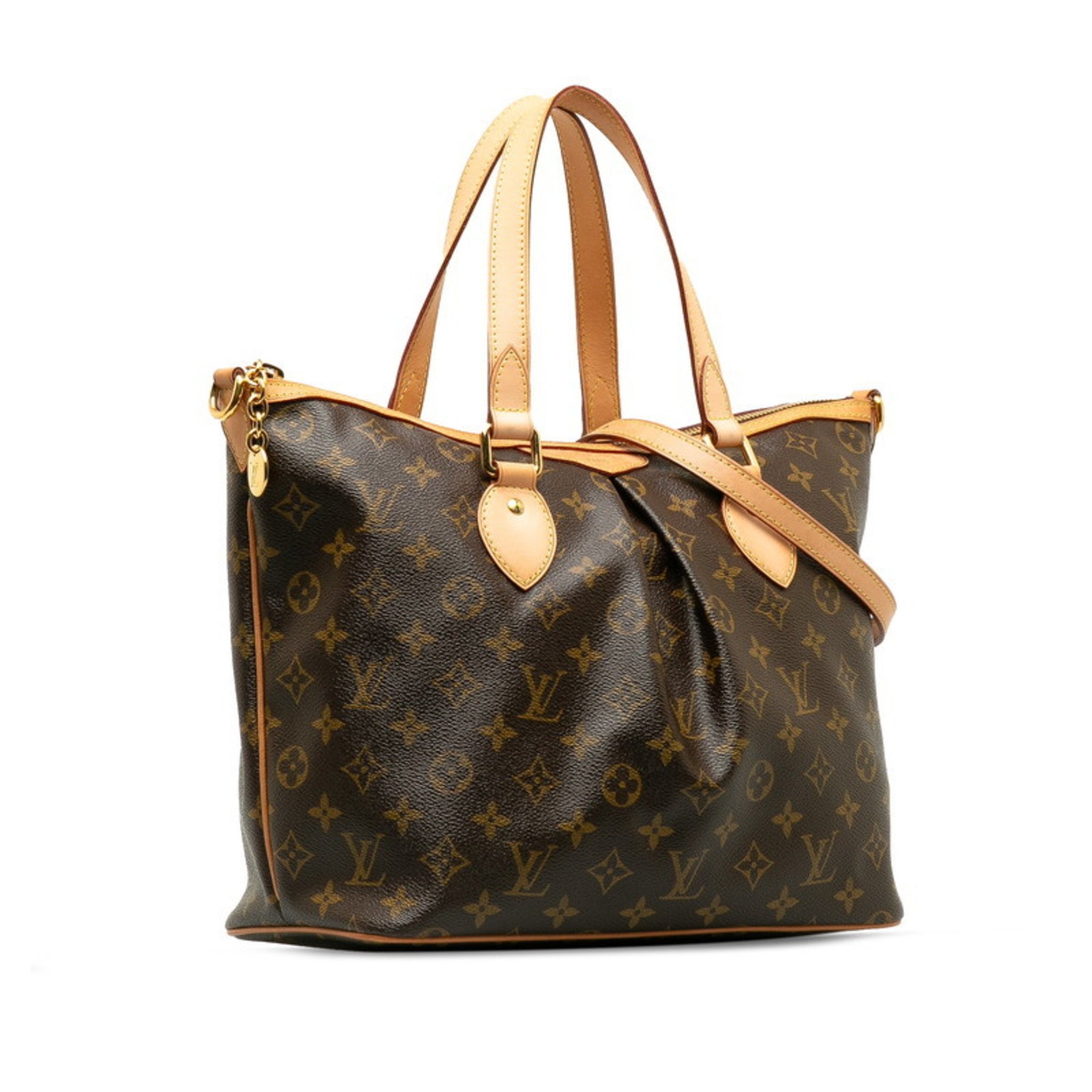 Louis Vuitton Monogram Palermo PM Handbag Shoulder Bag M40145 Brown PVC Leather Women's LOUIS VUITTON