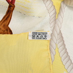 Hermes Carré 90 Auteuil en Mai Scarf Muffler Yellow Brown Multicolor Silk Women's HERMES