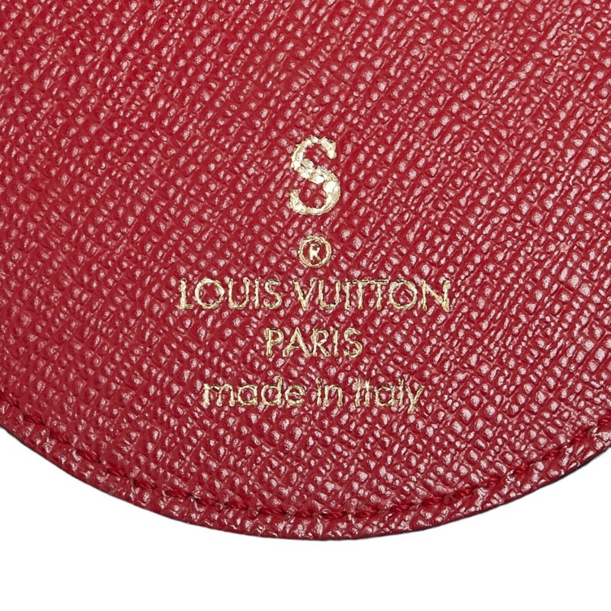 Louis Vuitton Monogram Denim Porte-Cle Keychain M69017 Blue Red Leather Women's LOUIS VUITTON