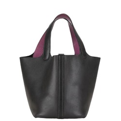 Hermes Picotin PM Handbag Black Purple Taurillon Clemence Women's HERMES
