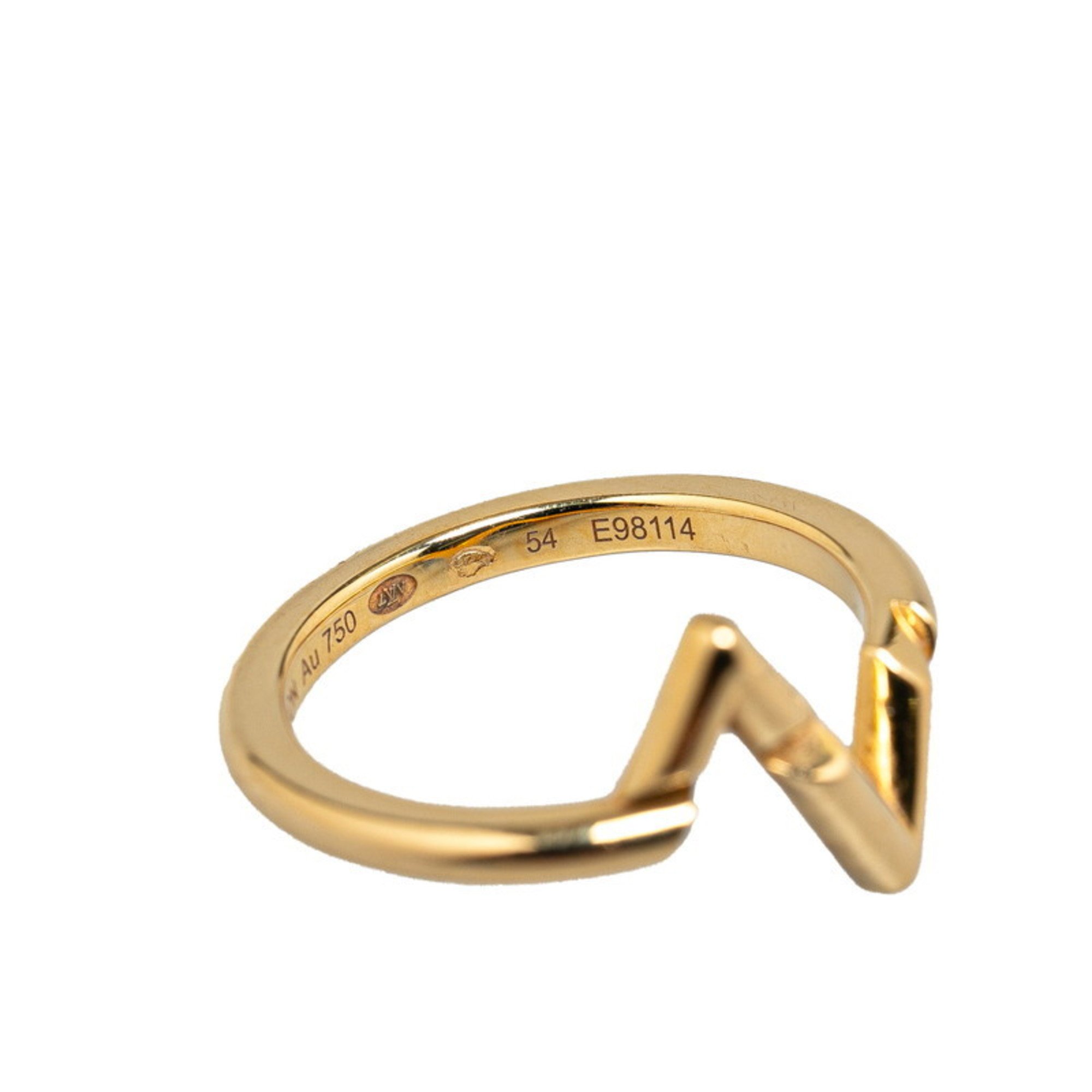 Louis Vuitton LV Volt Upside Down Ring #54 Q9Q32H K18YG Yellow Gold Women's LOUIS VUITTON