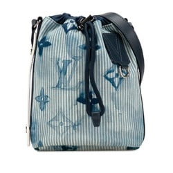 Louis Vuitton Monogram Watercolor Sac Marin Bag Shoulder M57830 Blue Navy Cotton Canvas Leather Women's LOUIS VUITTON