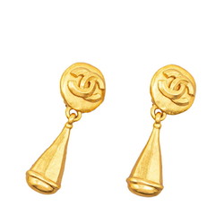 Chanel Coco Mark Earrings Gold Plated Women's CHANEL