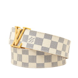 Louis Vuitton Damier Azur Santur Belt 80/32 M9609 White Leather Men's LOUIS VUITTON