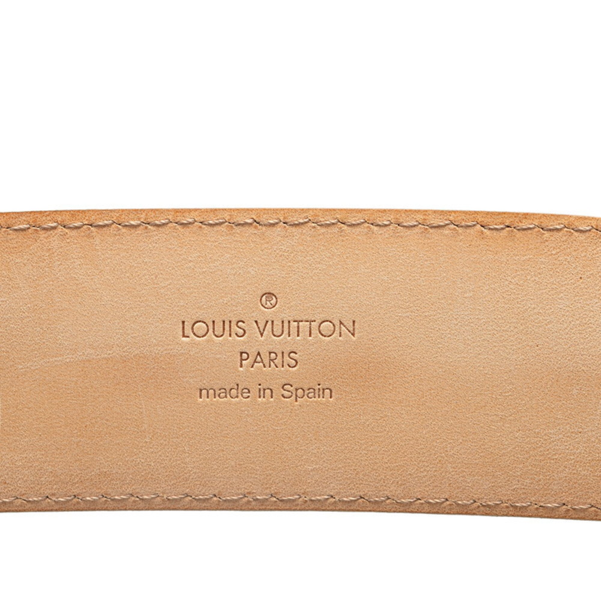 Louis Vuitton Damier Azur Santur Belt 80/32 M9609 White Leather Men's LOUIS VUITTON