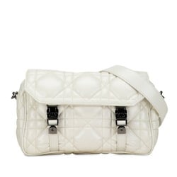 Christian Dior Dior Macrocannage Bag Shoulder M1243OMIG White Leather Women's