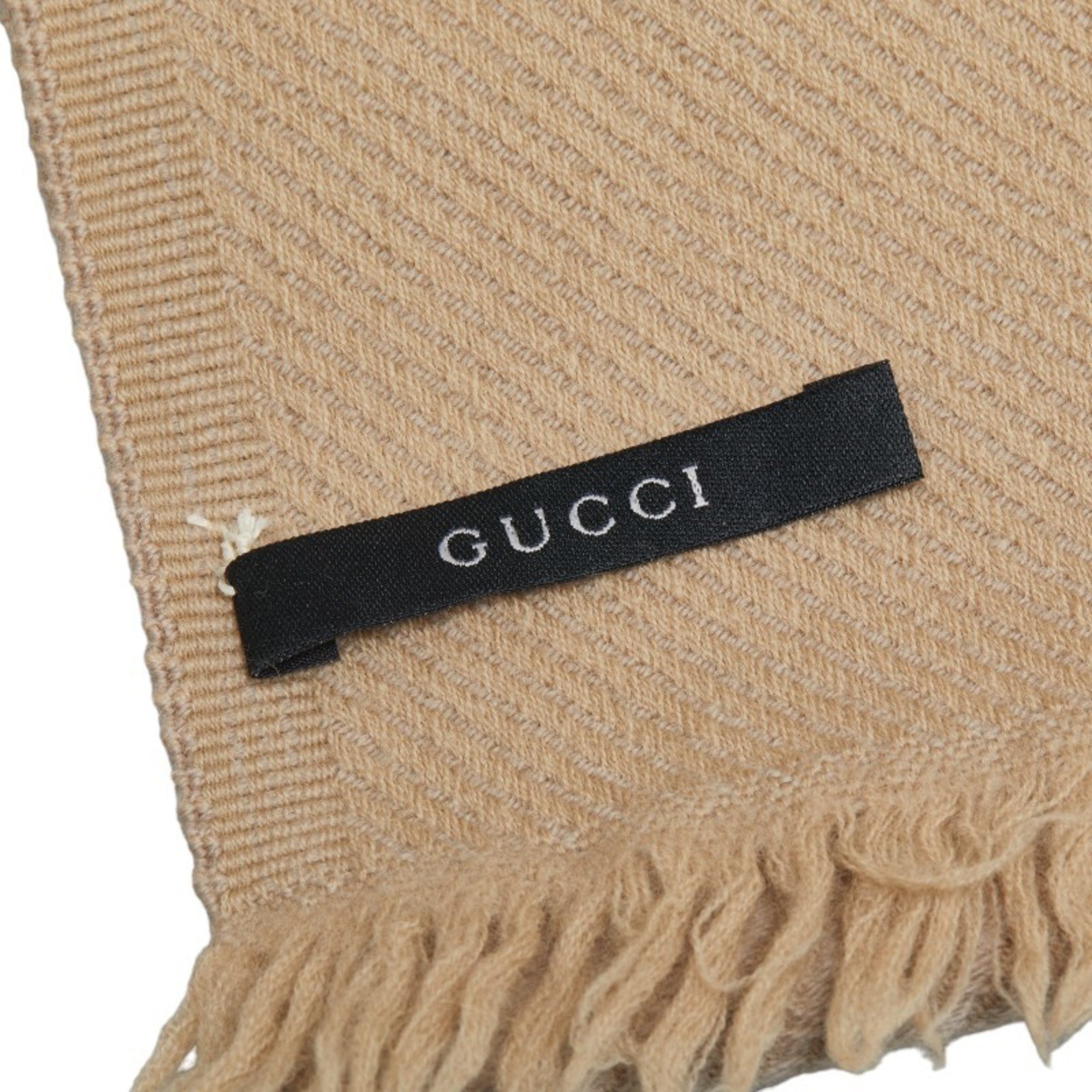 Gucci G Scarf Beige Wool Women's GUCCI