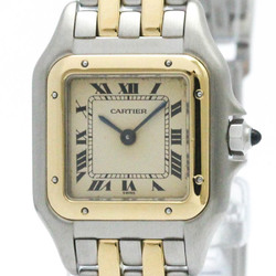 Polished CARTIER Panthere 2 Row 18K Gold Steel Quartz Ladies Watch BF570006