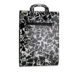 Christian Louboutin Tile Studs Handbag Black White Leather Women's