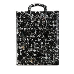 Christian Louboutin Tile Studs Handbag Black White Leather Women's