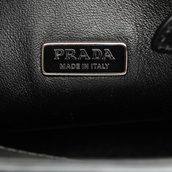 Prada Ouverture Handbag Shoulder Bag 1BE015 White Black Leather Women's PRADA