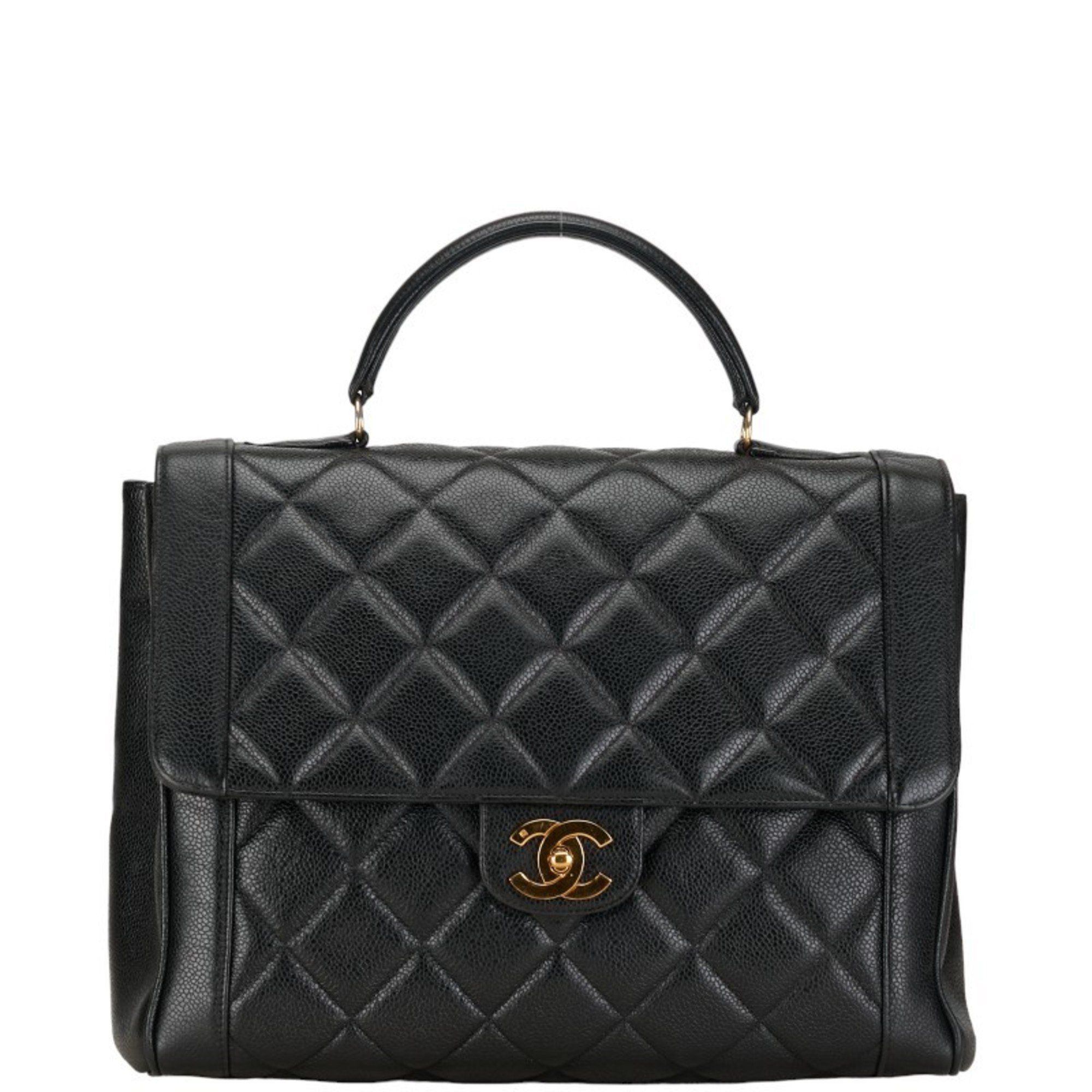 CHANEL Matelasse Diana 31 Handbag Black Caviar Skin Women's