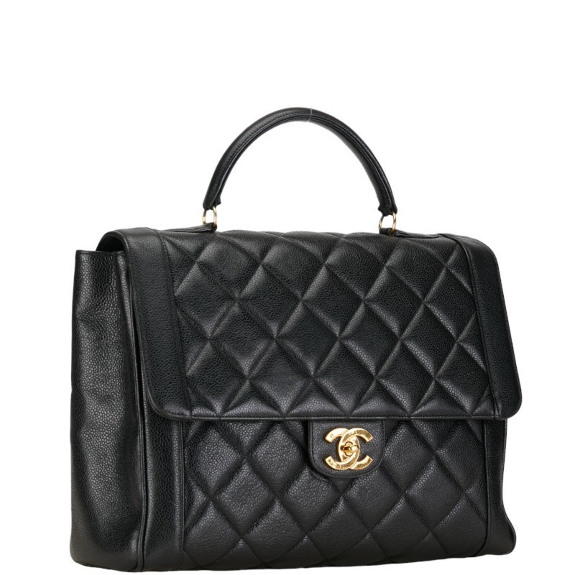CHANEL Matelasse Diana 31 Handbag Black Caviar Skin Women's