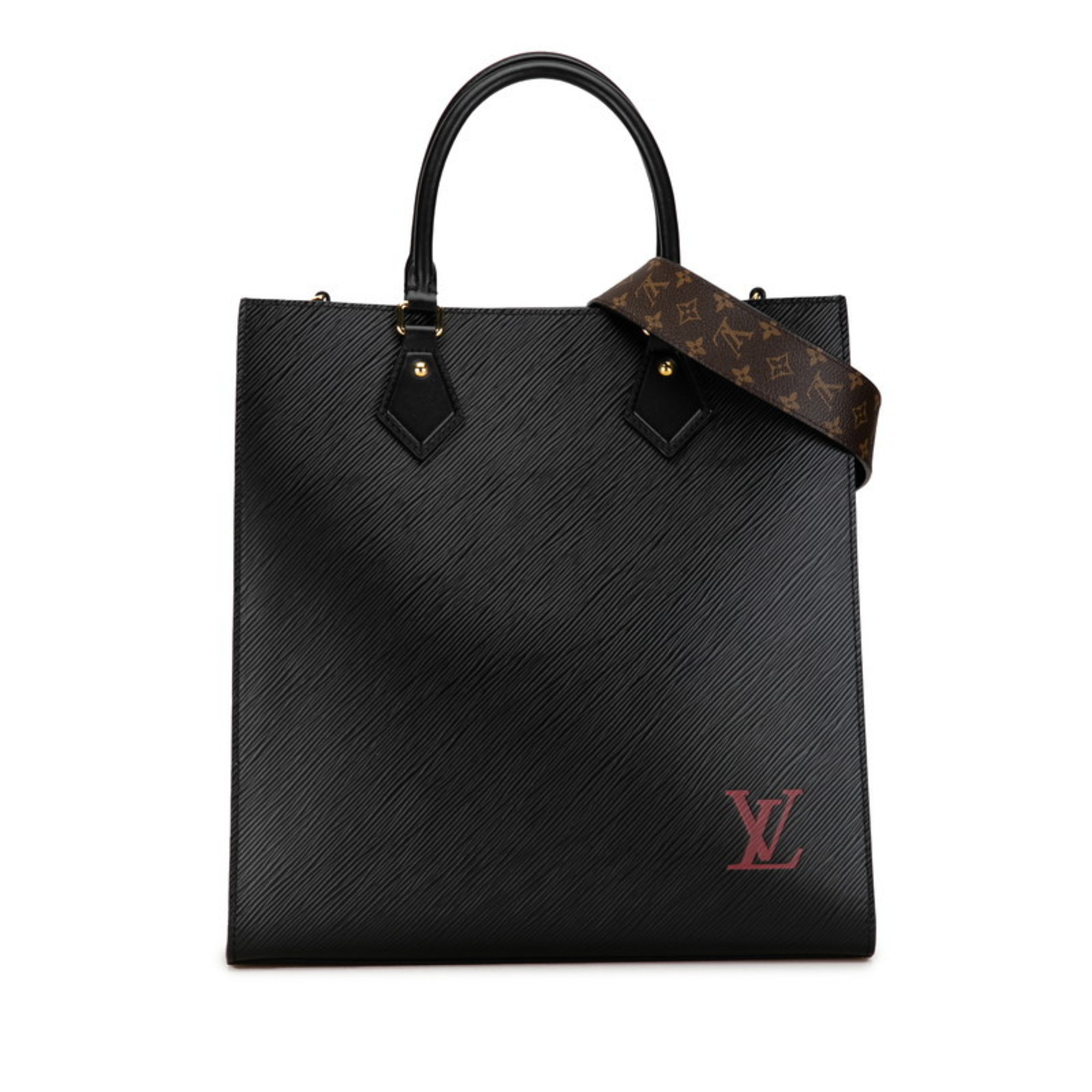 Louis Vuitton Epi Sac Plat PM Tote Bag Shoulder M58658 Noir Black Leather Women's LOUIS VUITTON