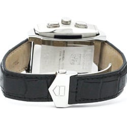 Polished TAG HEUER Monaco 69 Steel Automatic Leather Mens Watch CW9110 BF571654