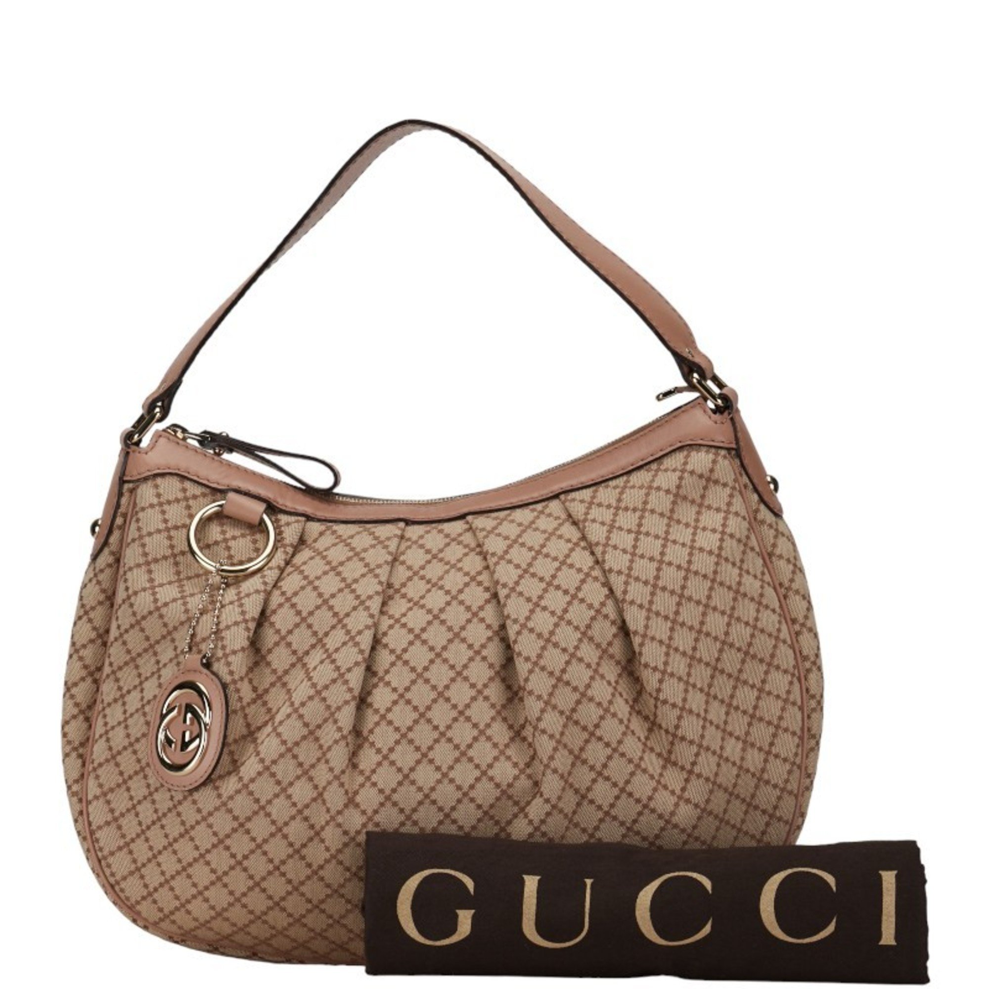 Gucci Diamante 232955 Beige Canvas Leather Women's GUCCI