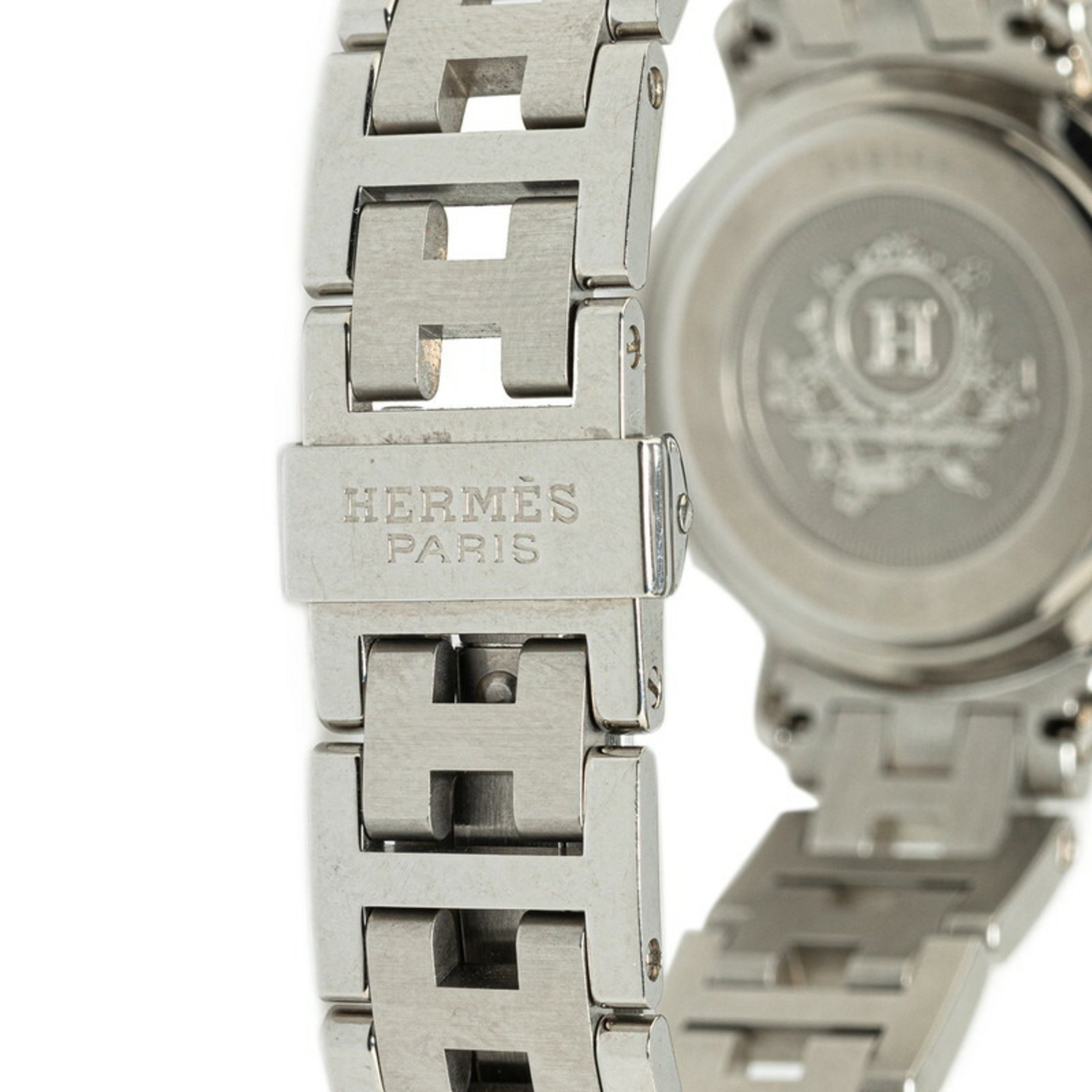 Hermes Clipper Watch CL4.210 Quartz Pink Dial Stainless Steel Women's HERMES
