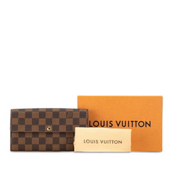 Louis Vuitton Damier Portefeuille Sarah Long Wallet N61734 Brown PVC Leather Women's LOUIS VUITTON