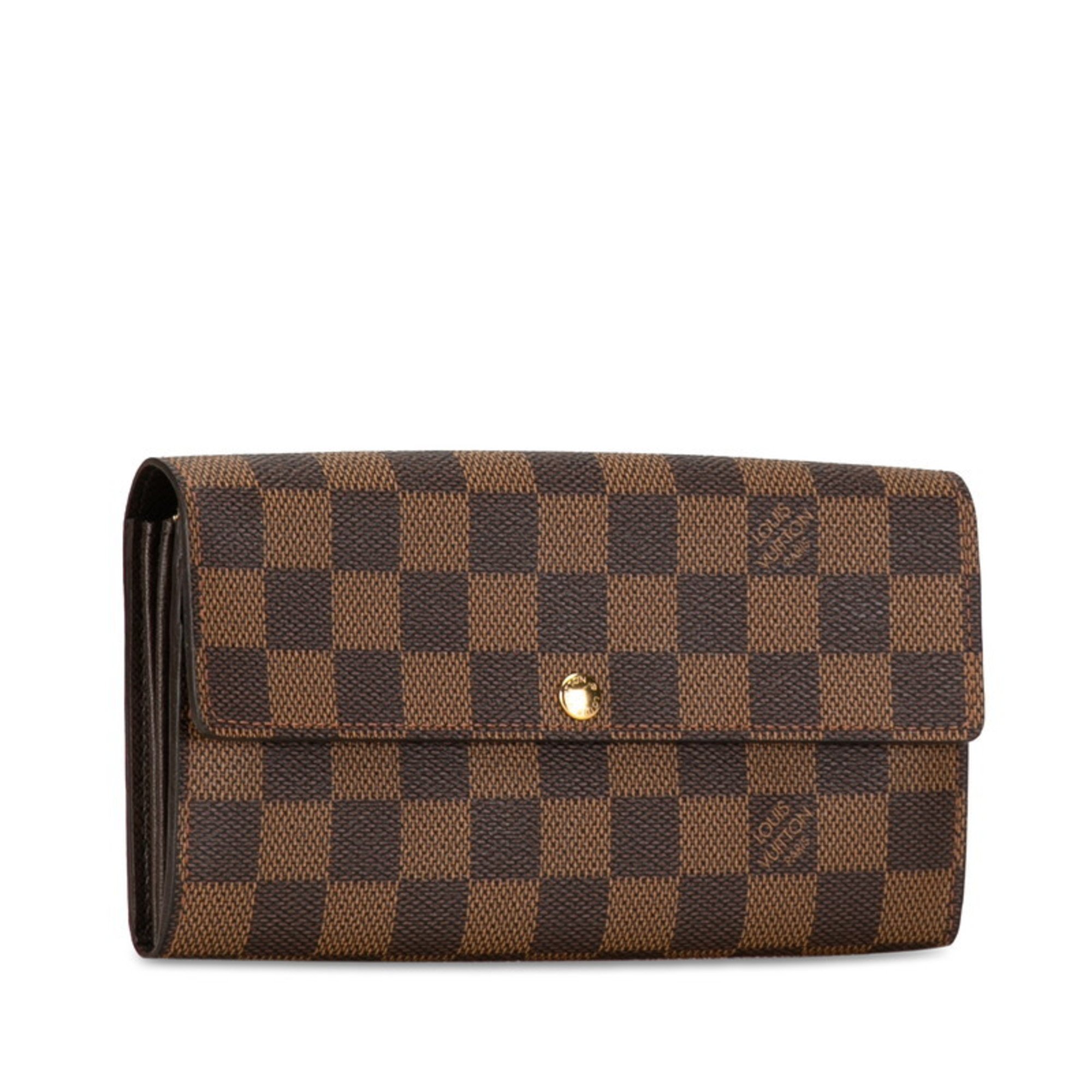 Louis Vuitton Damier Portefeuille Sarah Long Wallet N61734 Brown PVC Leather Women's LOUIS VUITTON