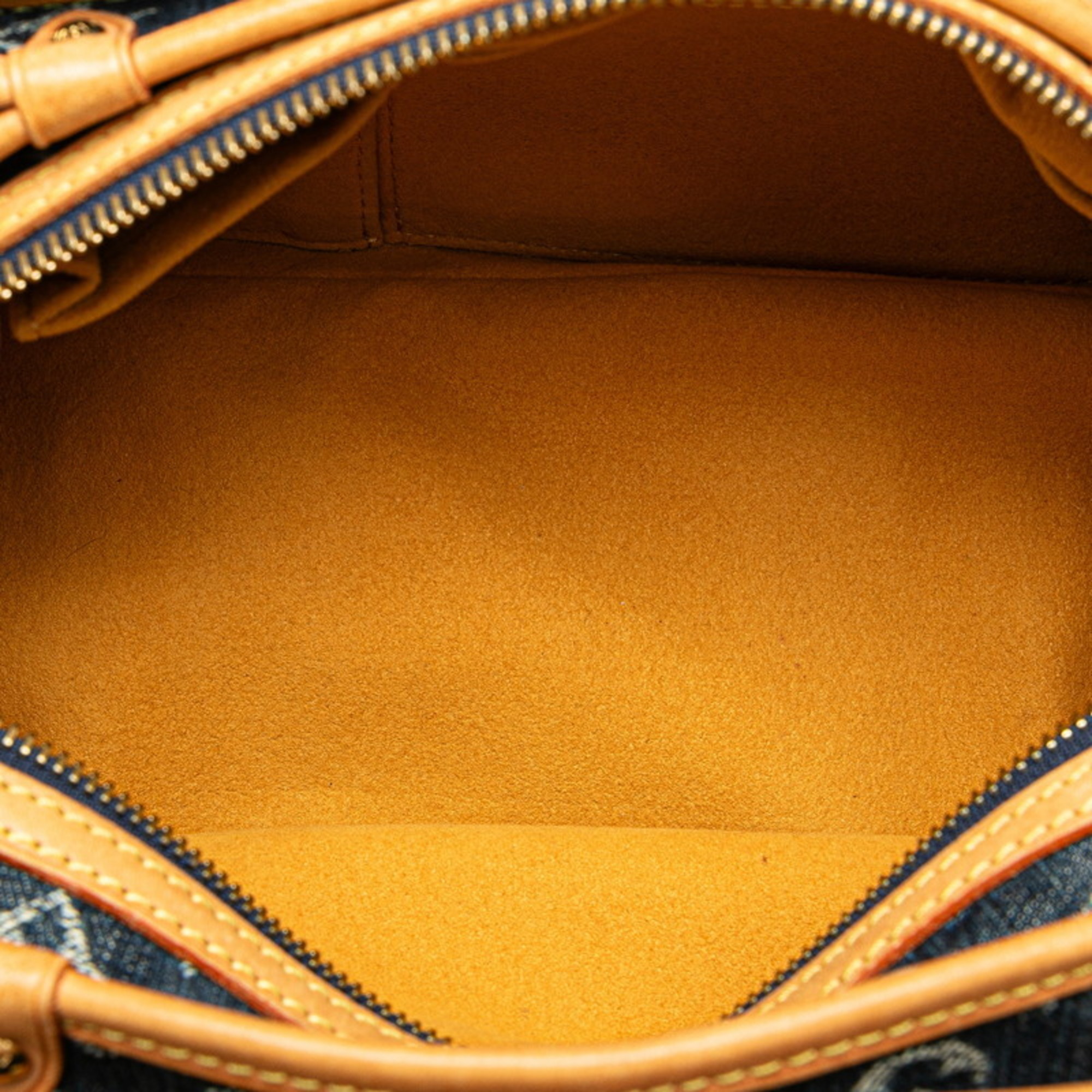 Louis Vuitton Monogram Denim Porte Epol Raye MM Handbag M95334 Indigo Blue Canvas Leather Women's LOUIS VUITTON