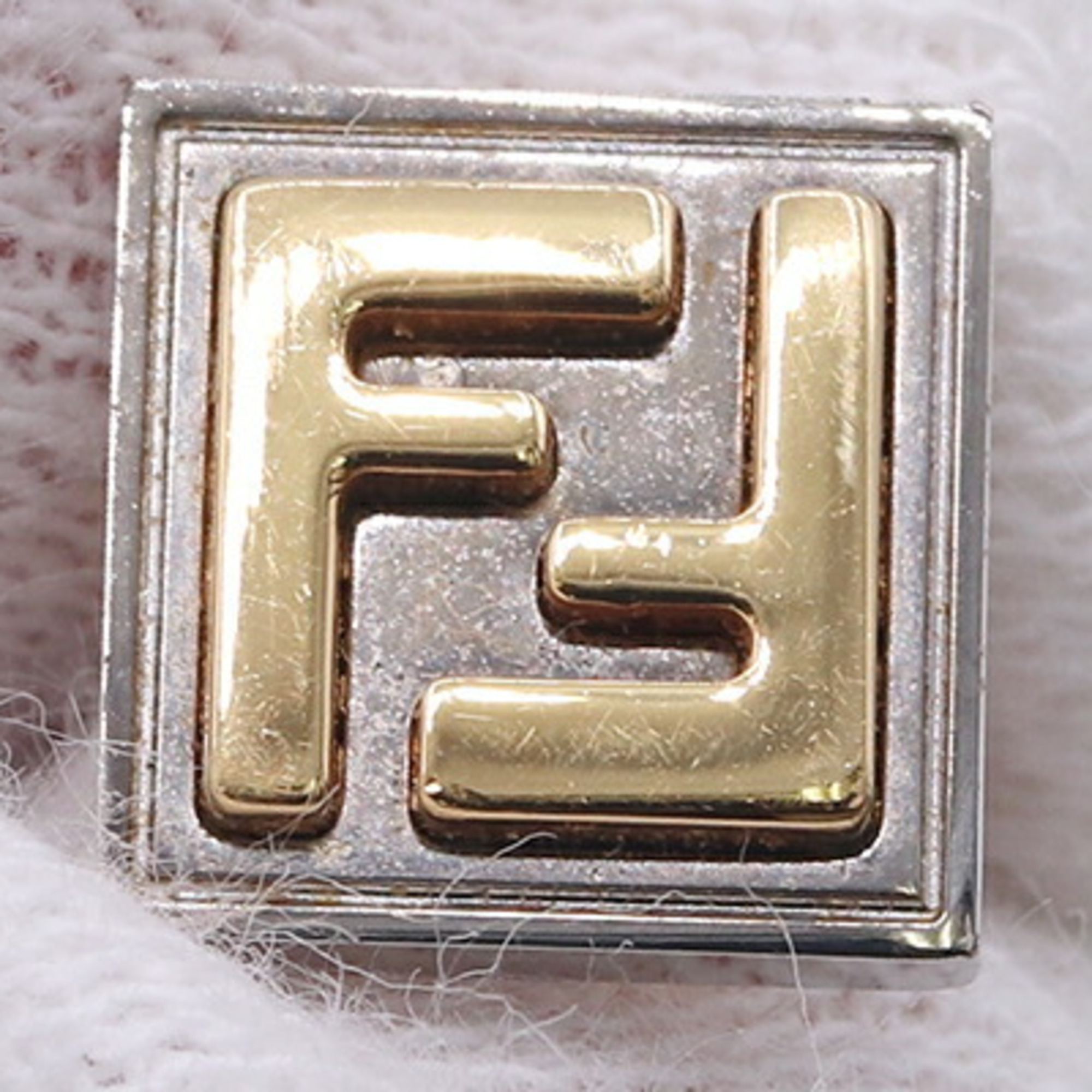 Fendi Single Earring 7AJ295 Silver Gold Metal FF Zucca Ear Men's Women's FENDI