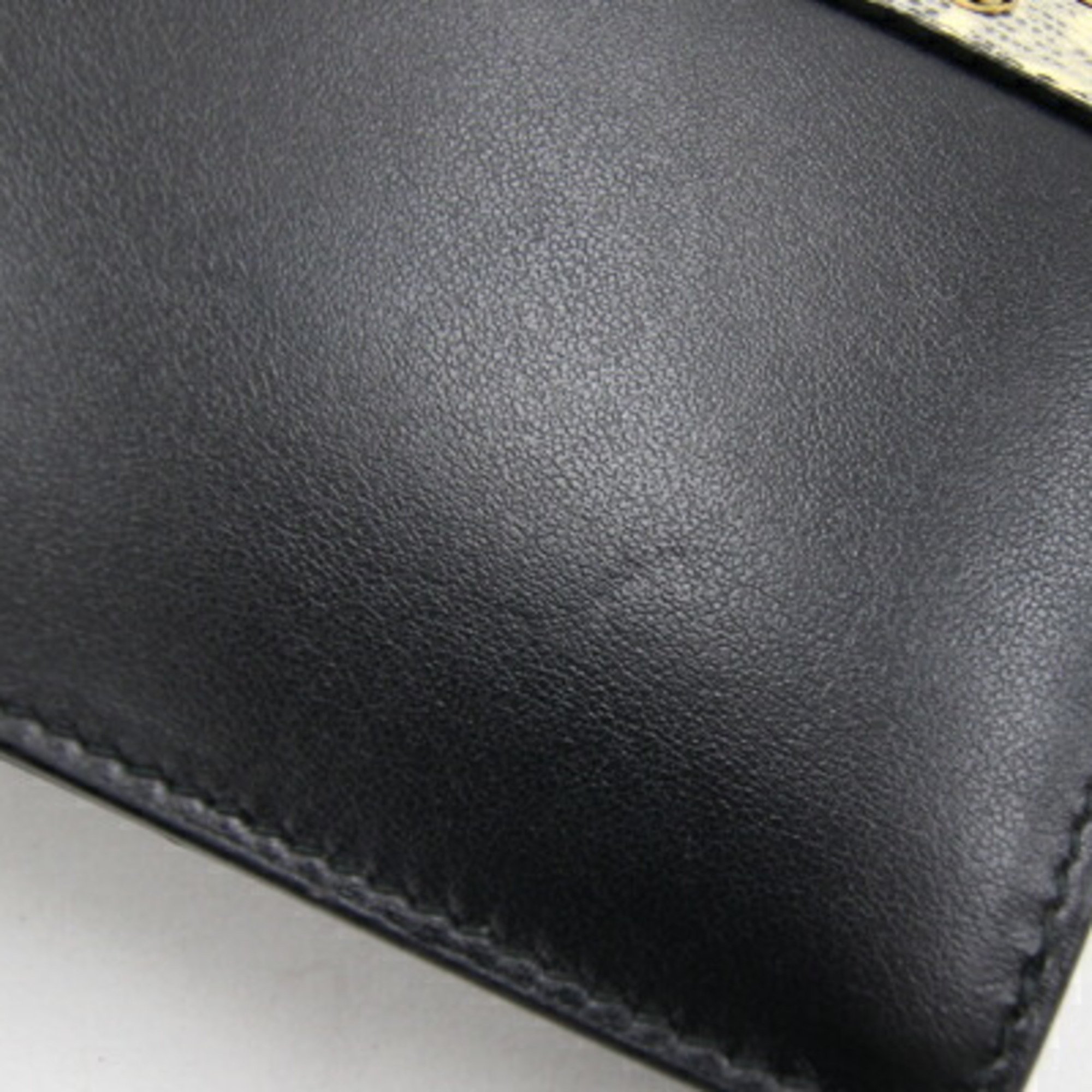 Prada Shoulder Bag 1DH044 Black Leather Chain Wallet Clutch Pochette Studs Women's PRADA
