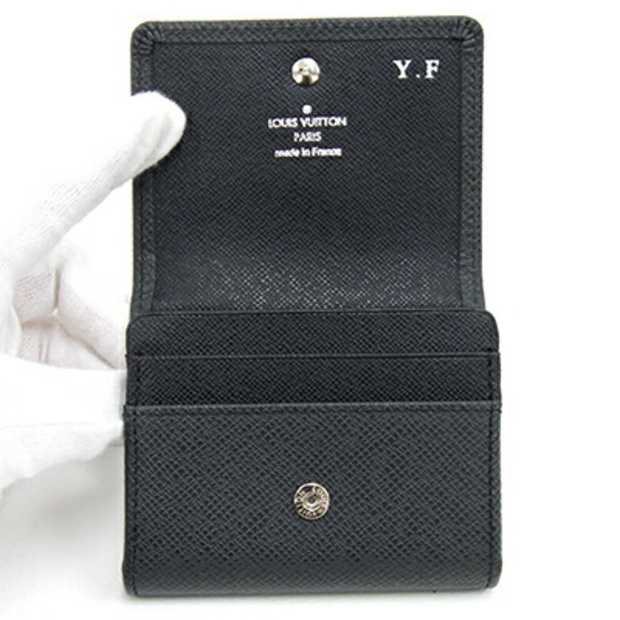Louis Vuitton Coin Case Taiga Porto Monnaie Sergei M32562 Ardoise Men's Purse L-Shaped Compact Small Wallet LOUIS VUITTON