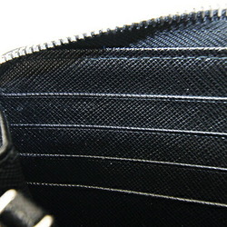 Prada Round Long Wallet 2ML317 Black Leather Men Women PRADA