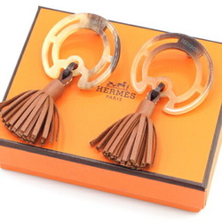 Hermes Earrings Trotter Buffalo Horn Leather Ear Accessories for Women HERMES