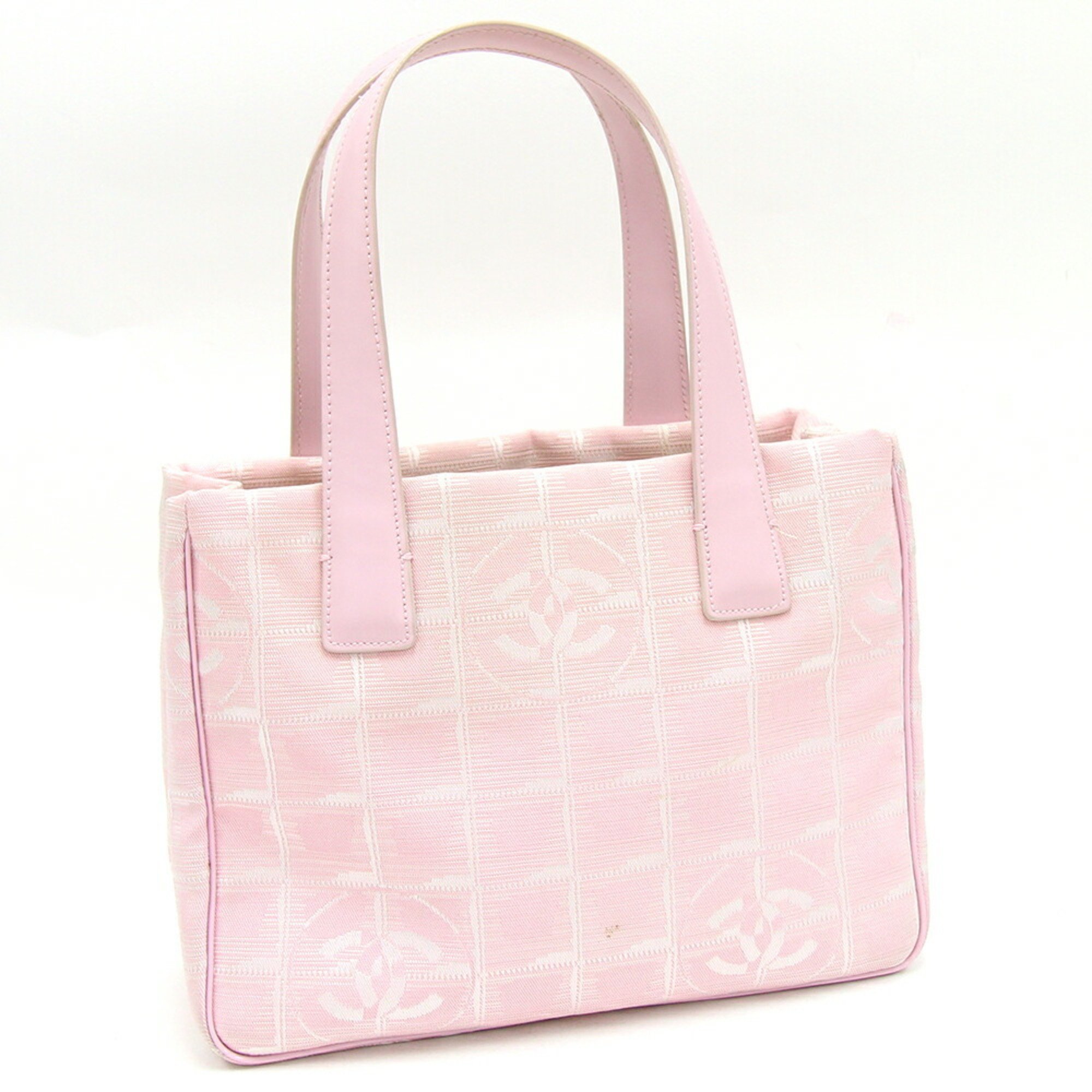 Chanel Handbag New Travel Line Tote TPM Pink Canvas Leather Women's CHANEL