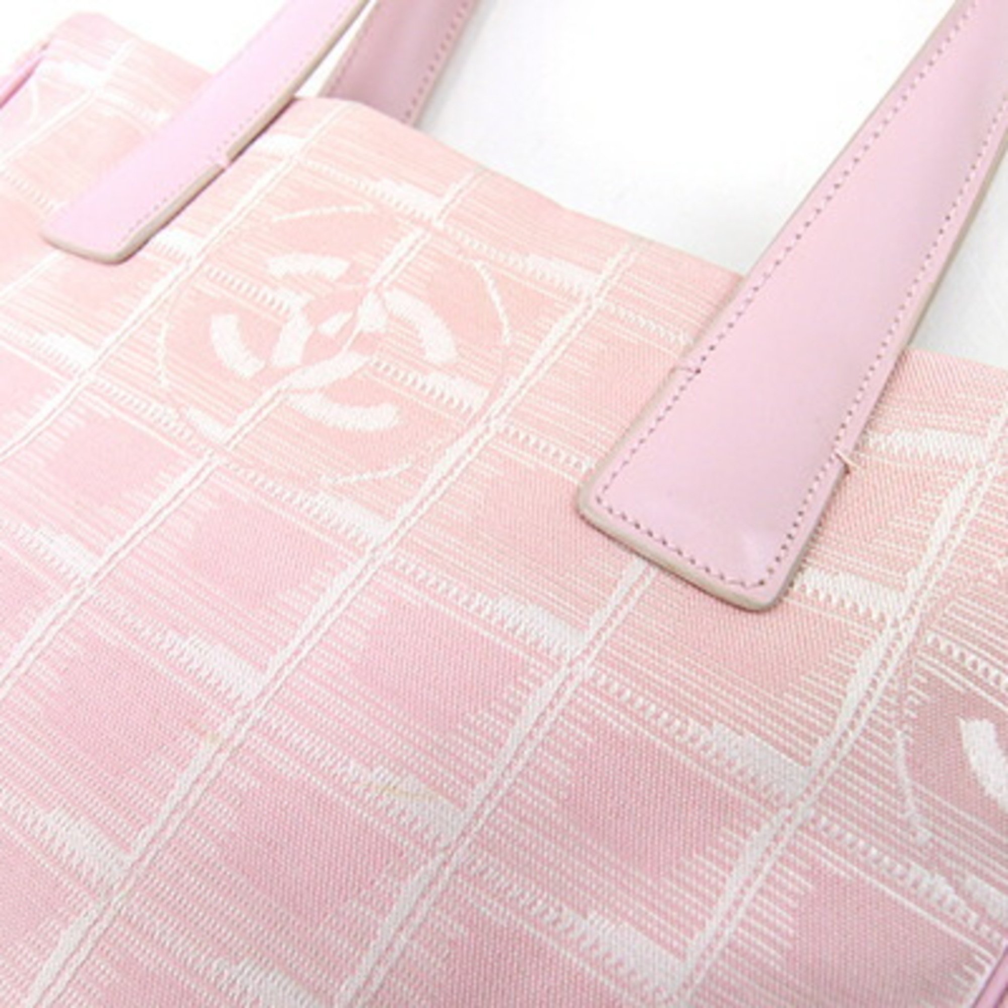 Chanel Handbag New Travel Line Tote TPM Pink Canvas Leather Women's CHANEL
