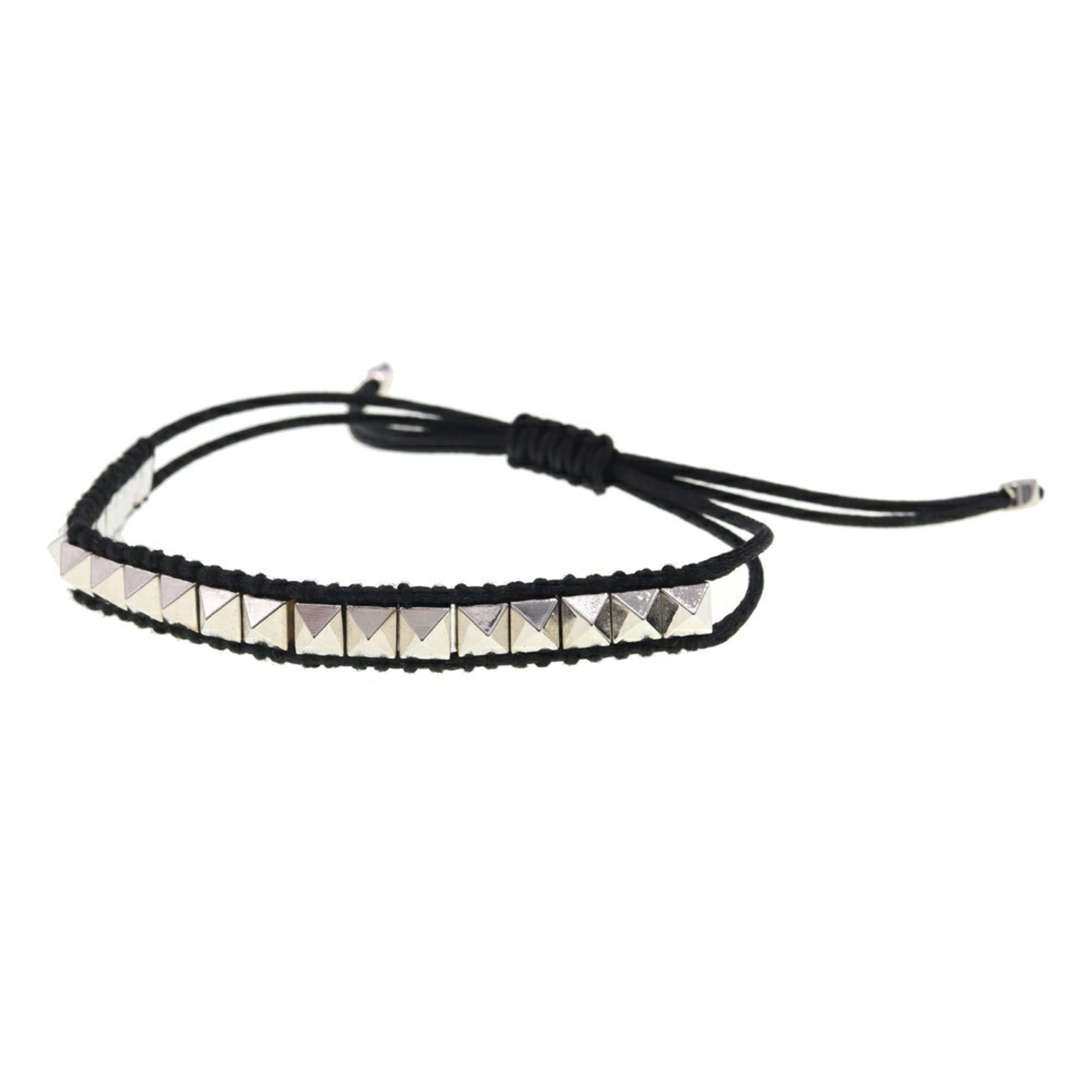 Valentino Garavani Rockstud Bracelet XY2J0P18DCQ Black Studs String Women Men VALENTINO GARAVANI