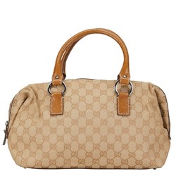 Gucci GG Canvas Handbag Boston Bag 113009 Beige Leather Women's GUCCI