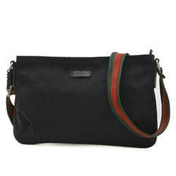 Gucci GG Pattern Sherry Line Shoulder Bag Canvas Black 189749