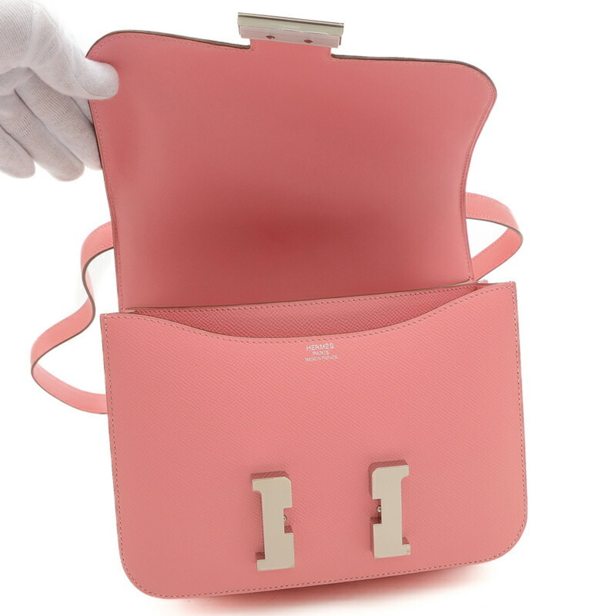 Hermes Constance 24 Shoulder Bag Epson Rose Confetti Y Stamp