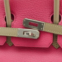 Hermes Birkin 25 Handbag Chevre Rose Tyrien Tourtiere Grey Personal