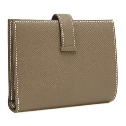 Hermes Bearn Compact Bi-fold Wallet Epson Etoupe B Engraved