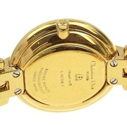 Dior Bakira Watch L 46.154.3 Gold Plated Quartz Analog Display Black Dial Women's