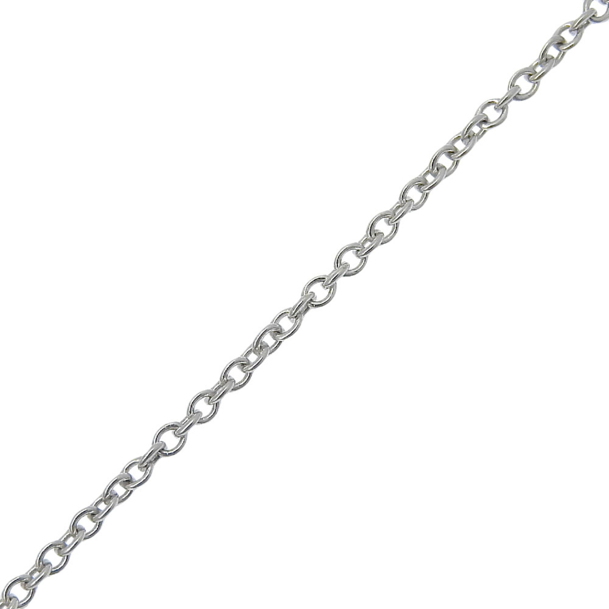 Tiffany & Co. T Smile Small Bracelet, K18 White Gold x Diamond, Approx. 2.4g, Small, Women's S