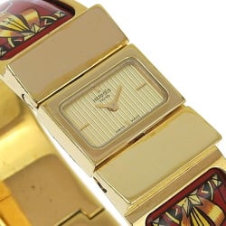 Hermes HERMES Location Watch LO1.201 Gold Plated Red Quartz Analog Display Dial Ladies