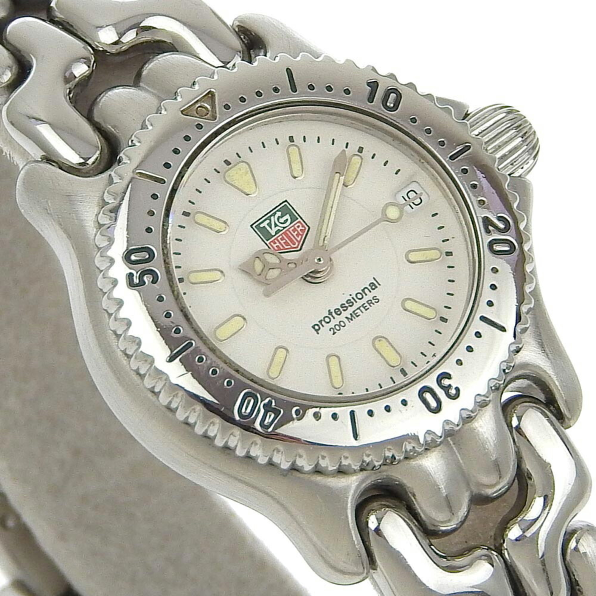 TAG HEUER Cell Watch WG1412 Stainless Steel Silver Quartz Analog Display White Dial Ladies