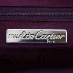 CARTIER Leather Second Bag Wine Red A5 Men's