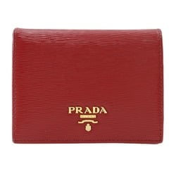 PRADA Bi-fold wallet IMV204 2EZZ F0D1700 Calfskin LACCA Red Women's