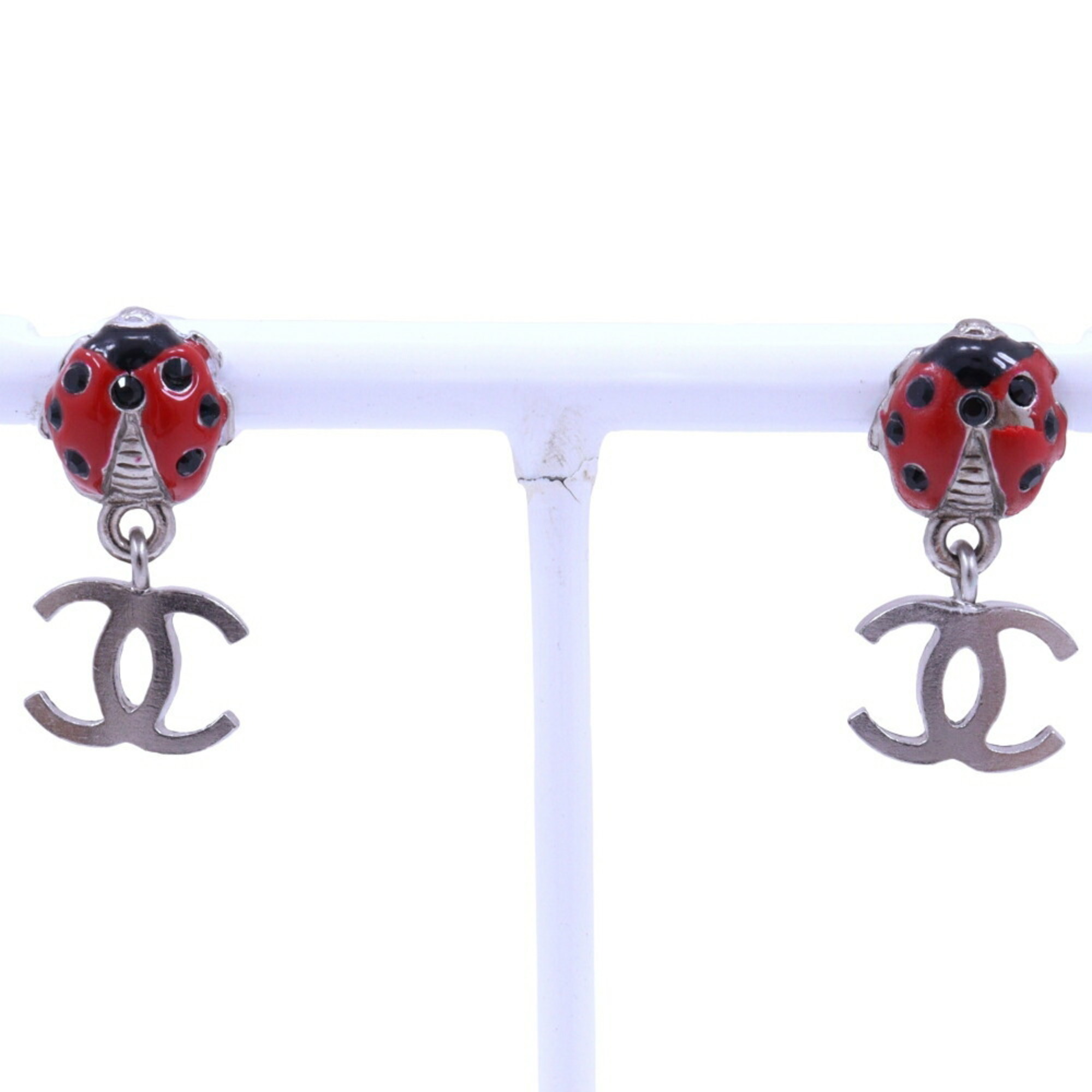 CHANEL COCO Mark Earrings Ladybug 04 P Approx. 3.8g Women's H120124393